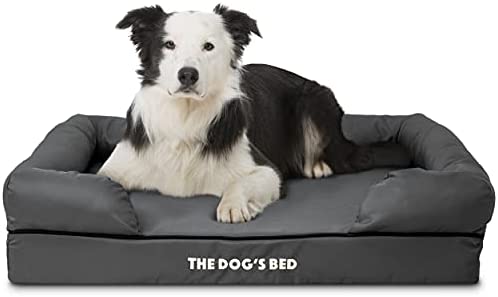 Replacement Outer Cover ONLY (Outer Cover ONLY - NO Bed, NO Waterproof Inner) for The Dog's Bed, Washable Oxford Fabric, Large (Grey with Black Piping)