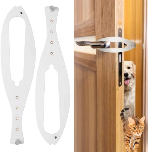 2Pcs Cat Door Holder Latch, LIBBEPET Flex Latch Cat Door Stopper with Adjustable Strap 2.5-6" Wide, Cat Door Alternative to Keep Dogs Out of Litter Boxes and Food, No Measuring, Easy to Install