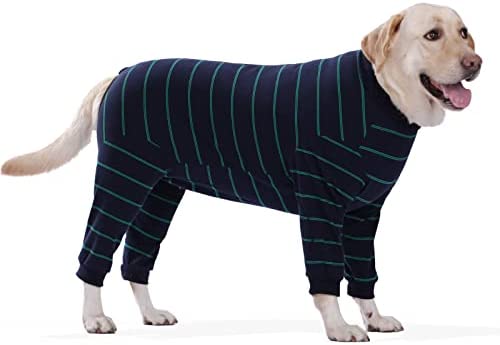 AOKAZI Dog Recovery Suit, Large Medium Pet Onesie Bodysuit for Shedding, Prevent Licking, Wound Protection, Cone Alternative, Dog Shirt Pajamas (Blue, XXXX-Large)