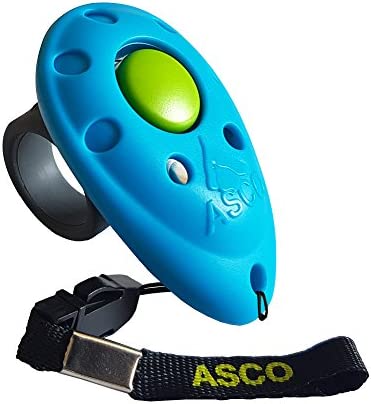 ASCO Premium Clicker, Finger Clicker for Clicker Training, Dog Cat Horse Puppy Professional Clicker, Dog Training Clicker Blue AC04F (Blue)