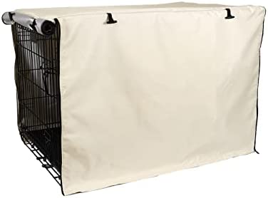 Anyoupin Dog Crate Cover,Waterproof Durable Polyester Pet Kennel Cover Fits Most 42" Wire Dog Crate-Dog Crate Cover Only,420d Polyester,Creamy-White
