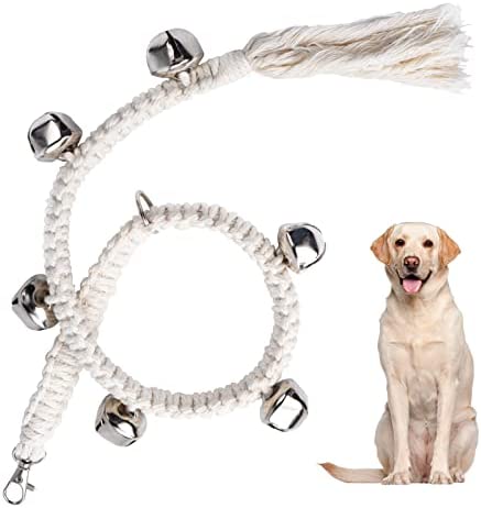 Dog Door Bell for Potty Training & House Training,Bells for Dogs to Ring to Go Outside,Puppy Supplies Dog Training Bell,Premium Quality Woven Cotton Rope Doorbell for Small Medium Large Dogs
