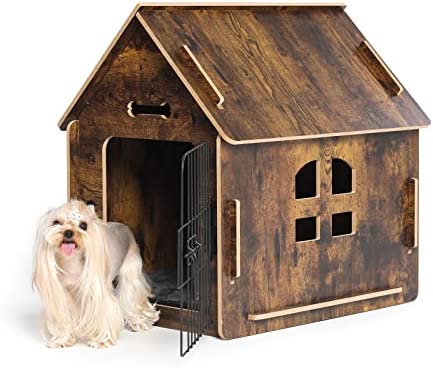 Dog House Indoor Kennel, for Small Dogs or Other Small Animals Such as Cats and Rabbits, Wooden Detachable, with Air Vents and Elevated Floor