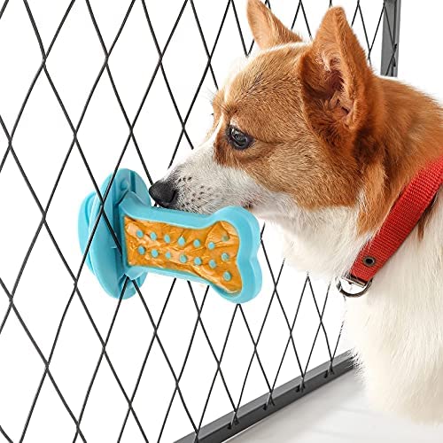 Dog Training Toy Aid Treat Dispenser (Peanut Butter Tools Aid for Crate Training, Secures to Crate, Reduces Anxiety) for Large/Medium/Small size dogs cage Puppy Pet indoor kennels supplies(Blue)