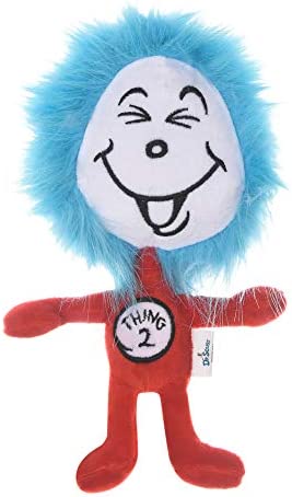 Dr. Seuss The Cat in The Hat Thing 2 Big Head Plush Dog Toy | Small Dog Toys, 9 Inch Dog Toy The Cat from The Cat in The Hat | Red, White, and Blue Stuffed Animal Dog Toy from Dr. Seuss Collection