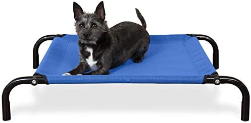 Furhaven X-Small Dog Bed Reinforced & Elevated Cot w/ High Airflow Cooling - Deep Blue, Extra Small
