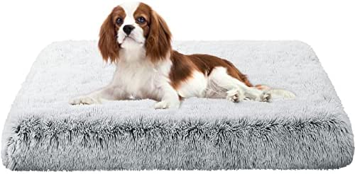 HOMEIDEAS Dog Bed for Large Dogs, Soft Plush Dog Crate Beds, Orthopedic Egg-Crate Foam Bed with Removable Waterproof Cover for Dogs and Cats, Non-Slip Washable Pet Beds for Sleeping and Anti Anxiety