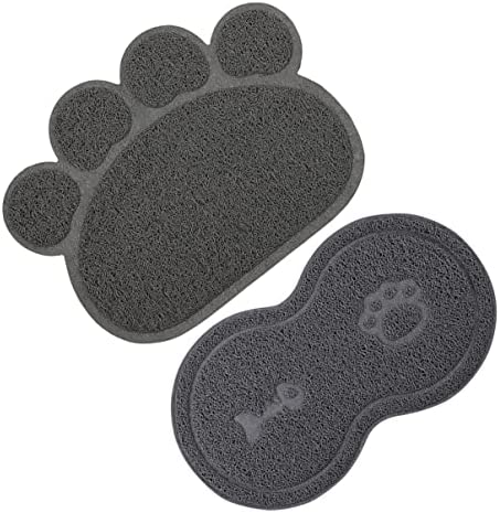 Homoyoyo Mat Water Litter Water- Eating Paw Slip Feed Bowl Drinking May Tray Pad Feeding Spill Food& Dish Kitten Pet Food Shaped Dog Absorbent Messes to Spills Mats, Nonslip for Puppy Bone
