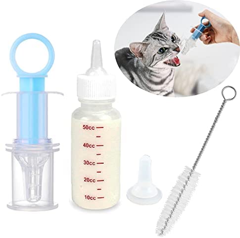 Howinn Pet Nursing Bottle Kit, Pet Feeding Tool Kit Liquid Watering Syringe with Soft Tip for Dog Puppy Cat