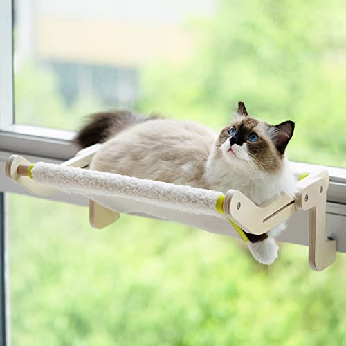 MEWOOFUN Cat Window Perch Cat Window Hammock Seat for Indoor Cats Sturdy Adjustable Durable Steady Cat Bed Providing All-Around Sunbath Space Saving Washable Holds Up to 40 lbs