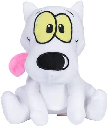 Nickelodeon Rocko's Modern Life Spunky Figure Plush Dog Toy | 6 Inch White Squeaky Dog Toy for All Dogs | Nickelodeon Toys for Dogs, Squeaky Dog Chew Toy