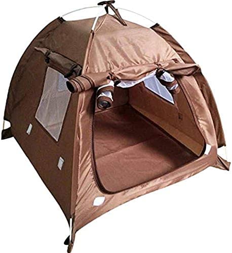 OLizee Breathable Washable Pet Puppy Kennel Dog Cat Folding Indoor Outdoor House Bed Tent (Brown,M)