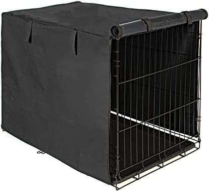 POP DUCK Dog Crate Cover Durable Pet Kennel Cover Fit for 24 30 36 42 48 Inch Wire Dog Crate, Black, 24