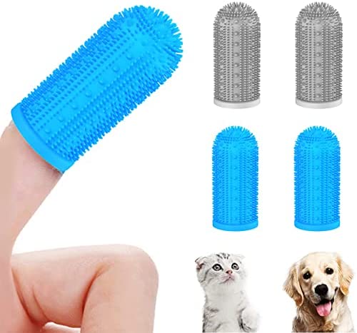 Petiepaw Dog Toothbrush for Dog Teeth Cleaning,8 Pack Dog Tooth Brushing Kit Cat Toothbrush with Full Surround Bristles , Dental Care for Puppies/Cats,Finger Tooth Brush for Small/Medium/Large Dogs
