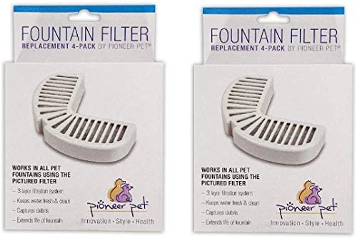 Pioneer Pet Watering Fountain Filter Replacement for Pets - 8 Pack Filters