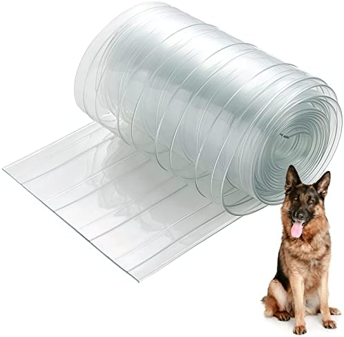 Plastic Vinyl Strip for DIY Dog or Cat Door - 7" x 8' Pet Door Replacement Flap, Doghouse or Kennel Door Flap, Easy Install