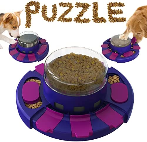 QQQNG Dog Puzzle Toy Dogs Brain Stimulation Mentally Stimulating Toys Beginner Puppy Treat Food Feeder Dispenser Advanced Level 2 in 1 Interactive Games for Small/Medium/Large Aggressive Chewer Gift A