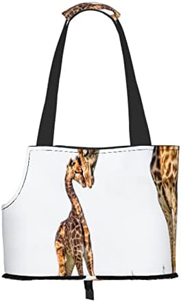 Soft Sided Travel Pet Carrier Tote Hand Bag 3D-Giraffe-South-Africa Portable Small Dog/Cat Carrier Purse
