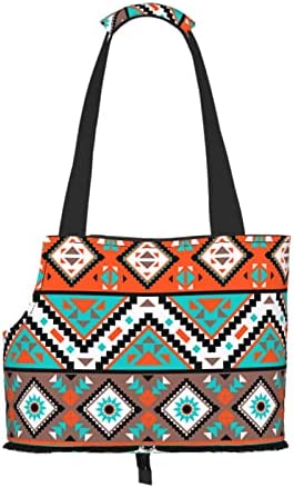 Soft Sided Travel Pet Carrier Tote Hand Bag Colorful-Navajo-Pattern-Aztec Portable Small Dog/Cat Carrier Purse