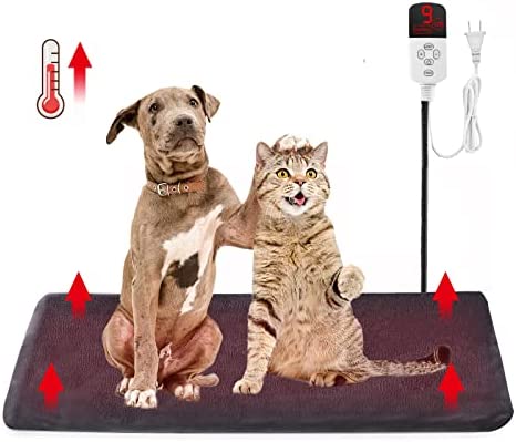 SoftGym Pet Heating Pad Dog Heating Pad Dog Cat Warming Pad Electric Heated Pad for Dogs and Cats Heating Pad Dogs Heated Mat for Dogs Indoor Warming Mat with Auto Power（L）