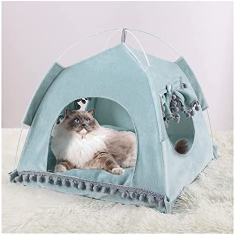 WODMB Pet Tent House Cats Bed Portable Teepee with Thick Soft Cushion Available for Dog Puppy Excursion Outdoor Indoor (Color : A, Size : L Code)