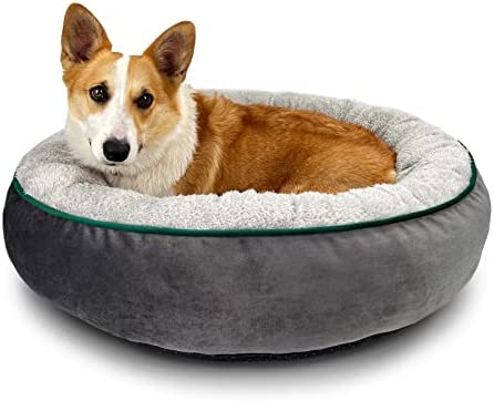 WoliPet Doughnut Dog Bed Cozy Cuddler Bed Machine Washable Round Pet Bed for Small and Medium-Sized Cats and Dogs Anti-Slip Bottom.(30 inches. Grey. L.)