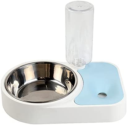 ZLXDP Double Pet Bowls Dog Food Water Feeder Pet Drinking Dish Feeder Cats Puppy Feeding Supplies Small Dog Accessories Stainless Steel