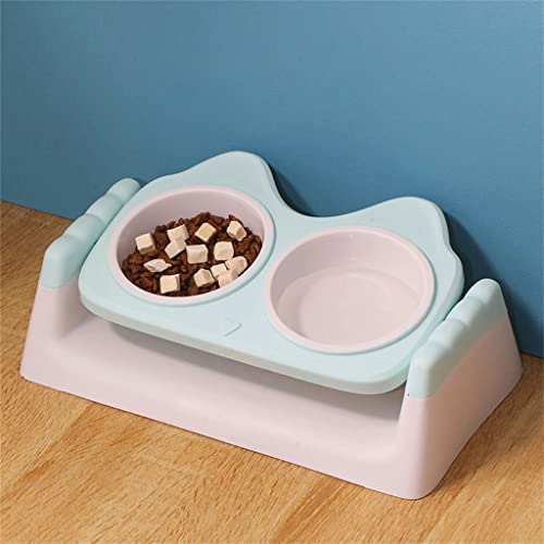 ZLXDP Pet Cats Bowl with Raised Stand Dual-use Double Bowls for Dog Cats Eating Feeder Drinking Dispenser Pets Feeding Supplies