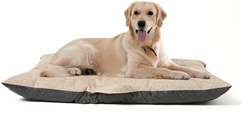 ZonLi XL Dog Bed 46"x35", Waterproof Pet Dog Beds for Large Dogs Up to 100lbs, Soft Anti-Slip Indoor Outdoor Extra Large Dog Pillow Bed with Removable Washable Cover (Brown)