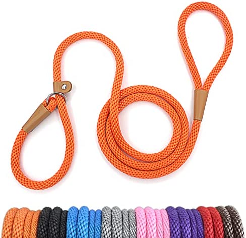 lynxking Slip Lead Dog Leash 5 FT x 1/2 inches Strong Heavy Duty Dog Rope Leash Braided Comfortable Handle for Small Medium Large Dogs