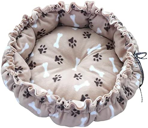 ＫＬＫＣＭＳ Pet Dog Bed Warm Mat Adjustable Easy to Clean Comfortable for Winter Home, Brown paw Print