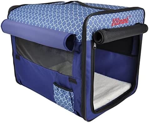 101mart Premium Soft-Sided Foldable Dog Crate for Home | Portable Travel Pet Kennel on The Go | Made from Durable Water-Resistant Canvas Fabric | Perfect for Indoor and Outdoor Use | Size Small
