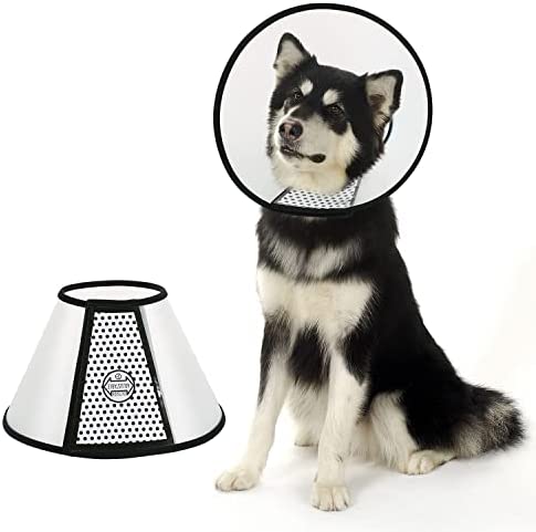 DCEZAETN Dog Cone Adjustable Pet Cone Dog Recovery Collar Comfy Soft Dog Cone Collar for After Surgery Elizabethan Collar Practical Neck Cove Wound Healing for Large/Medium/Small Dogs Cat (XS)