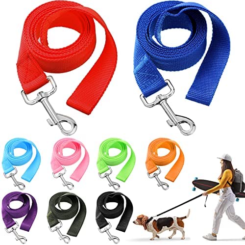 9 Pack Nylon Dog Training Leash Bulk 6 ft Dog Leash for Small and Medium Dogs Puppy Traction Rope for Training, Play, Camping, or Backyard