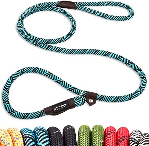 AICSDCO 6FT Slip Lead Dog Leash,Heavy Duty Rope Dog Leash for Large,Medium,Small Dogs,Strong Durable No Pull Dog Training Leash with Highly Reflective Threads for Walking.