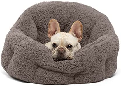 Best Friends by Sheri OrthoComfort Deep Dish Cuddler Sherpa Cat and Dog Bed, Gray, Jumbo