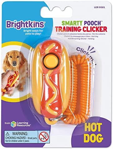 Brightkins Smarty Pooch Hot Dog Training Clicker - Dog Training Clicker, Perfect for Dog Training and Obedience Games, Clicker for Dog Training