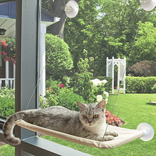 Cat Window Perch,Cat Hammocks for Window Seat Suction Cups Space Saving Cat Bed Cat Hammock Window Seat，Providing All Around 360° Sunbath for Cats Cat Seat for Large Cats