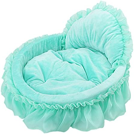 Cute Princess Pet Bed Bow-TIE Lace Cat Dog Bed (L, Green)