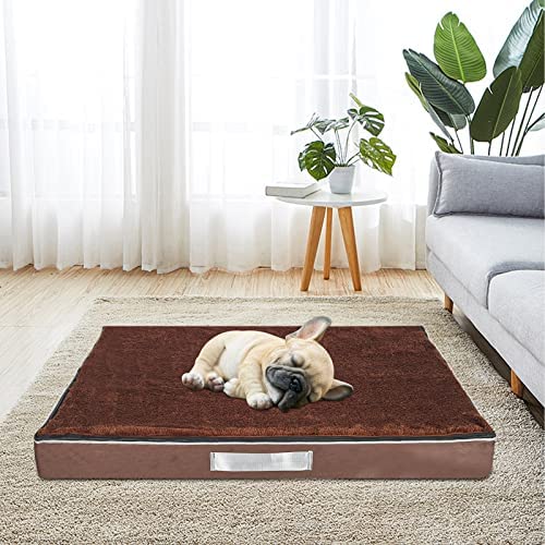 Dog Bed Kennel Pad Crate Mat, Antislip Sleeping Dog Cat Crate Bed for Small Large Medium Dog and Cat 30 Inch, Washable Puppy Bed Sleep Bedding Pads for Carrier Cage, Friendly-Fluffy Dog Bed