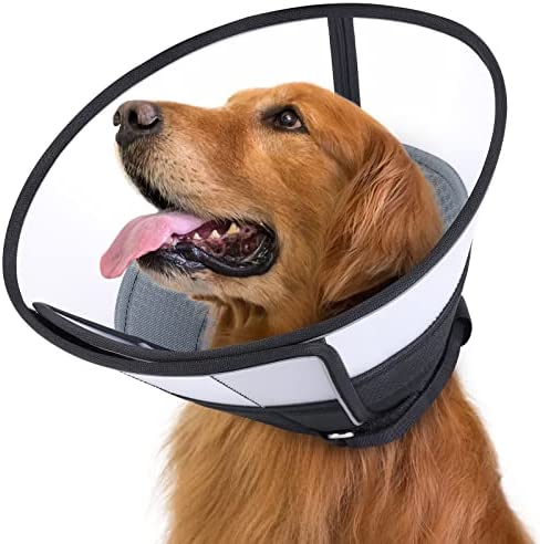 Dog Cone for Dogs After Surgery, Soft Dog Recovery Cone, Breathable Dog Cones for Large and Medium Small Dogs and Cats, Adjustable Dog Recovery Collar for Pets,Wound Healing Safety E-Collar (Large)