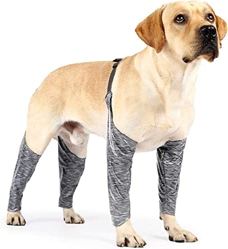 Dog Leggings to Prevent Licking, Pee, Dog Recovery Sleeve, Dog Sleeves for Wounds Front & Back Legs Grey X-Large