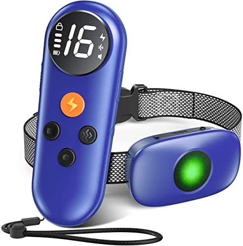 Dog Shock Collar for Dogs, PORUIS Rechargeable Dog Training Collar with Remote 1640FT Range, Waterproof Shock Collar for Small Medium Large Dogs with Vibration,Safe Shock,Beep,Security Lock