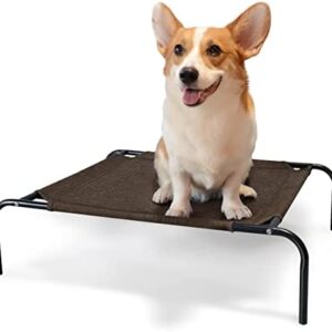 Elevated Pet Cot Bed Cooling Portable Polyester Washable Raised Dog Bed Breathable Small Outdoor Indoor Use Rest Pet Bed for Dogs & Cats Camping Beach