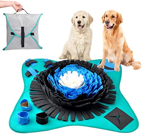 Friendly Barkz Snuffle Mat for Dogs- 25’’ x 25’’ Dog Snuffle Mat Interactive Feed Game for Boredom, Dog Mental Stimulation Toy Encourages Natural Foraging Skills and Stress Relief - Dog Enrichment Toy