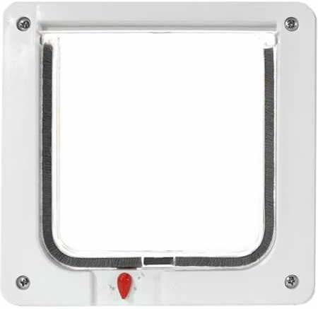 Ideal Pet Products Cat Flap Door with 4 Way Lock, 6.25" x 6.25" Flap Size, white (SPF) .