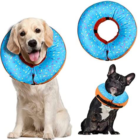 Inflatable Dog Cone Collar,Soft Dog Neck Donut Recovery Collar for Dogs and Cats After Surgery, Prevent Pets from Biting & Scratching, Elizabethan Collar for Large Dog (Blue,XL)