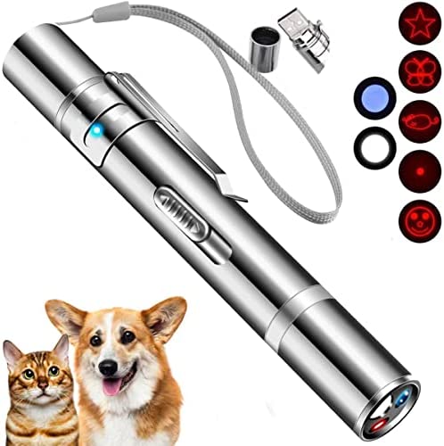 Laser Pointer Cat Toy,Cat Toy Interactive Red Dot Dog Laser Pointer Toys for Indoor Cat and Dog Play,USB Recharge Long Range 3 Modes Lazer Playpen