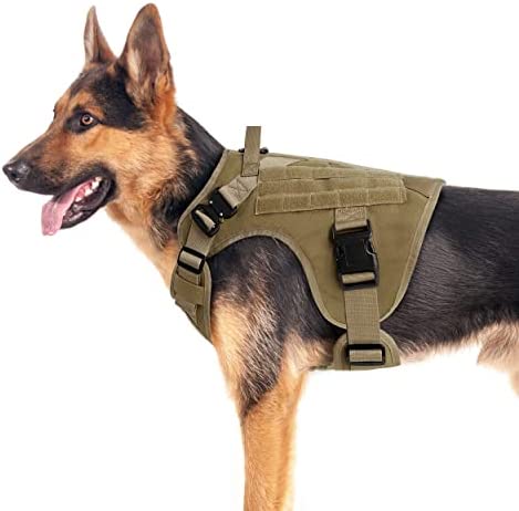Lesure Tactical Dog Harness for Large Dogs No Pull - Heavy Duty Dog Vest Harness with Handle, Adjustable Escape Proof Pet Harness for Walking, Running, Traing, Hiking, Military Service Dog Harnesses