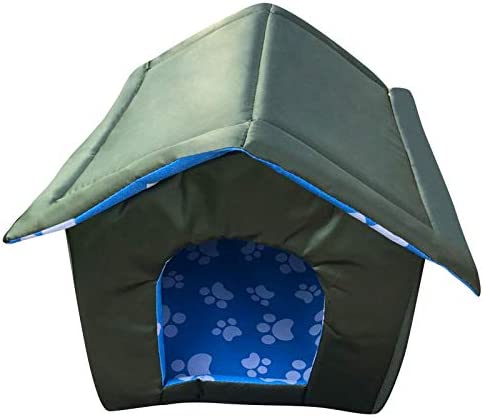 Outdoor Pet House,Outdoor Waterproof Kennel Thickened,Waterproof Thickened Cat Nest Tent Cabin,Foldable Comfortable Triangle Nest Tent House,Cooling Pet Bed for Cats and Small Dogs